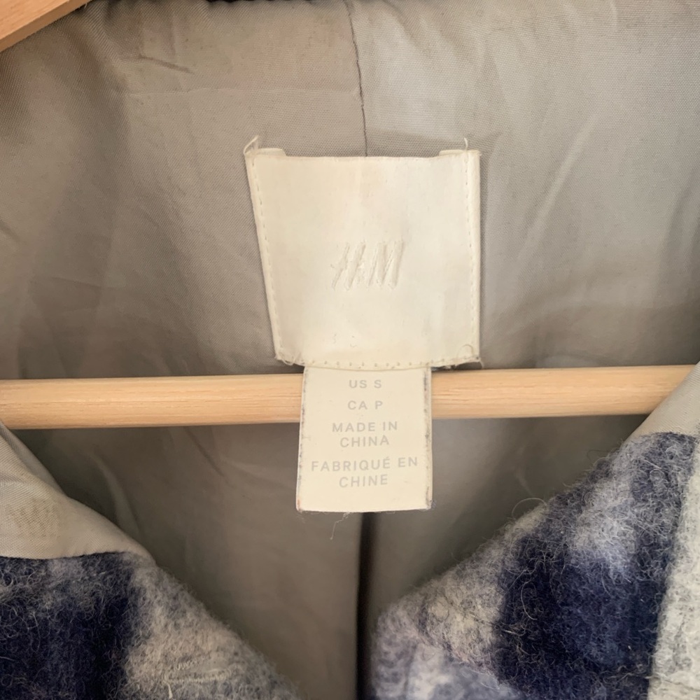 H&M Plaid wool blend long shacket - Picture 5 of 8